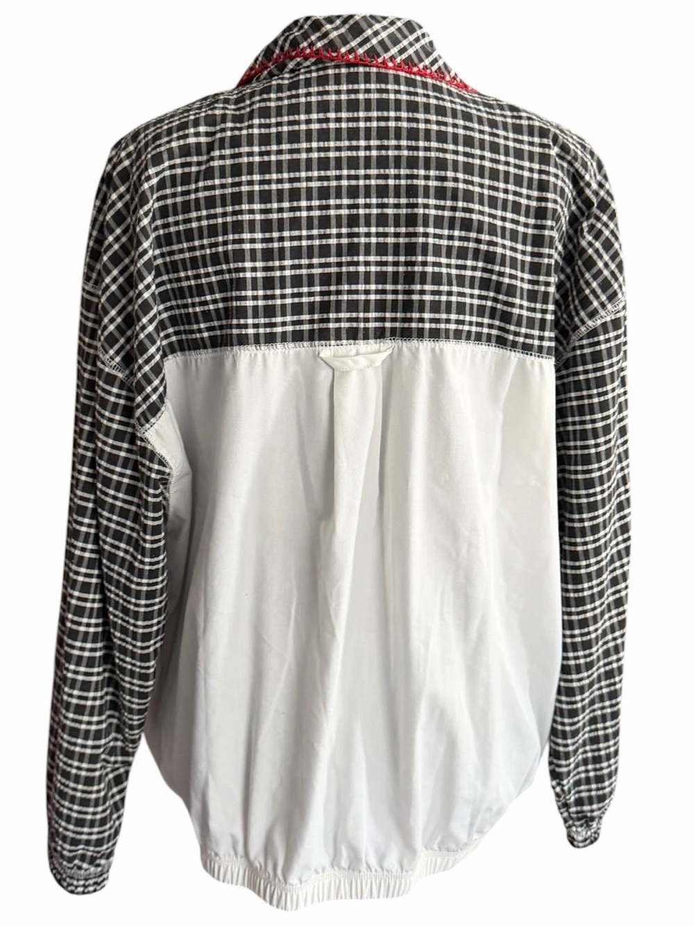 Vintage 90s C.A. Sport Geometric Appliqué Plaid Jacket Medium - Picture 6 of 12